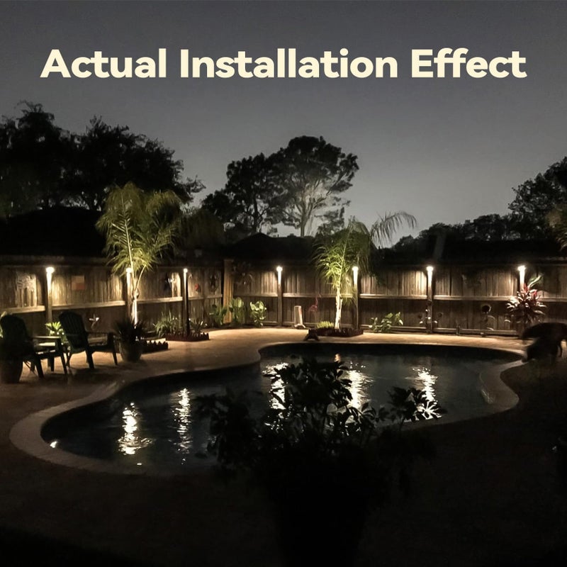 LEONLITE 12-Pack Update 5CCT LED Low Voltage Deck Lights, 180LM 3.74inch Landscape Step Railing Fence Light, 12-24V AC/DC, CRI90, Die-cast Aluminum Housing & Frosted Glass Lens, UL Cord, Black - Image 4